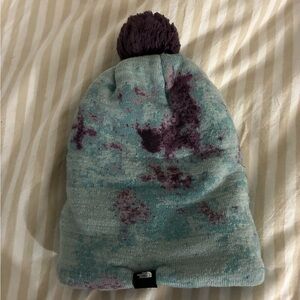 The North Face Teal and Dark Purple winter Beanie